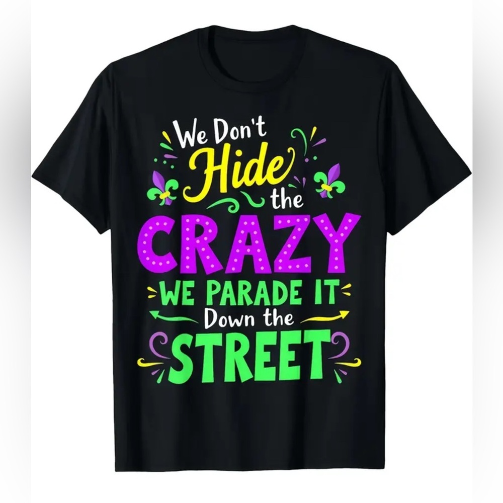Mardi Gras Black‎ Graphic T-Shirt
